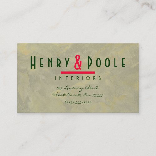 Metallic Plaster Interior Designer Business Cards Business Cards