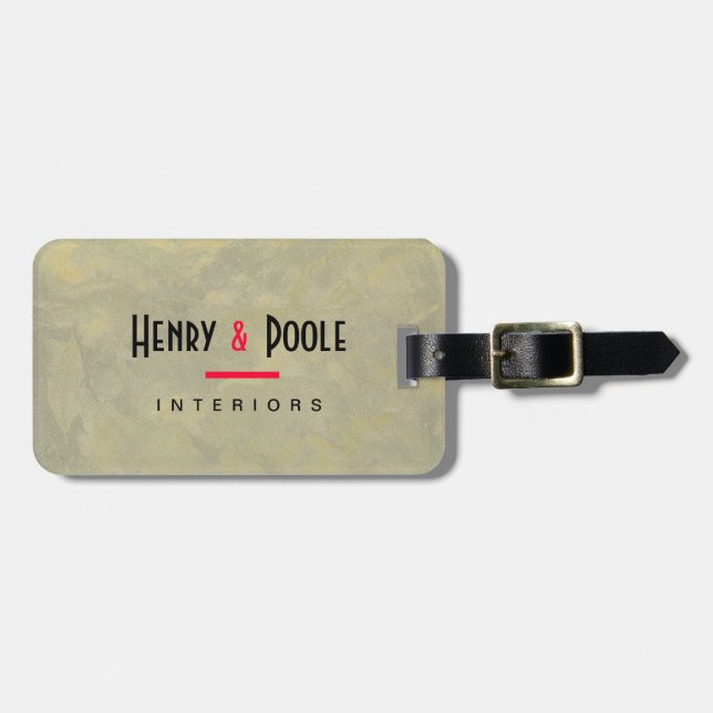 Metallic Plaster Interior Designer Luggage Tag (Front Horizontal)
