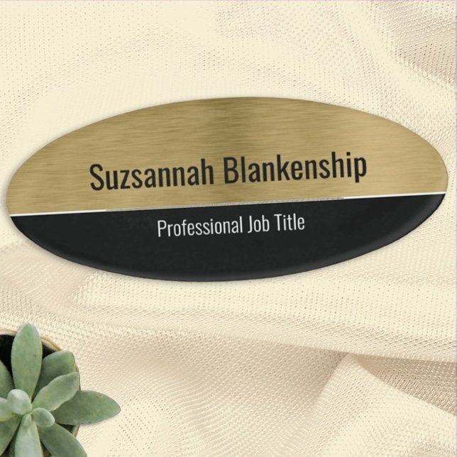 Metallic Professional Brushed Gold Custom Name Tag (Creator Uploaded)