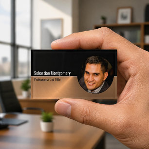 Metallic Professional Copper Flare Custom Photo Name Tag