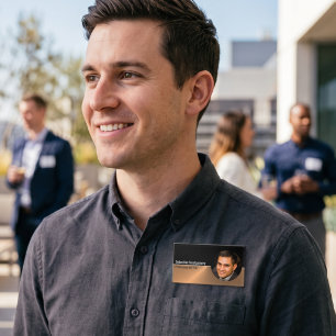 Metallic Professional Copper Flare Custom Photo Name Tag