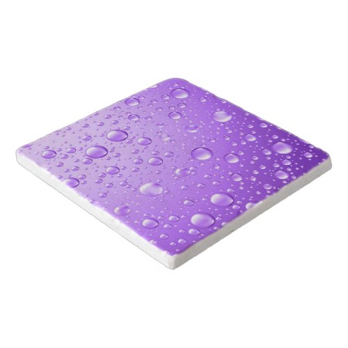 Metallic Purple Abstract Rain Drops Trivet