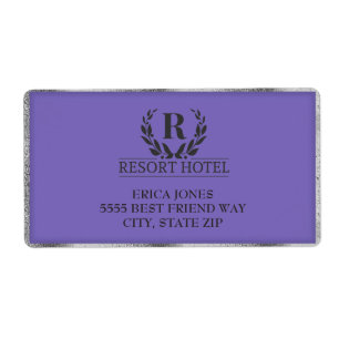 Metallic Purple and Silver Add Logo and Background Label