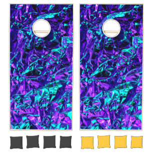 Metallic Purple and Teal Cornhole Set