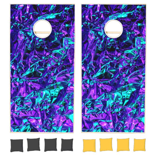 Metallic Purple and Teal Cornhole Set (Set)