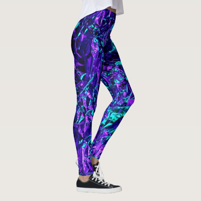 Metallic Purple and Teal Leggings (Right)