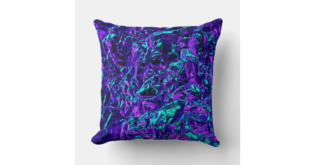 Metallic Purple and Teal Throw Pillow Zazzle