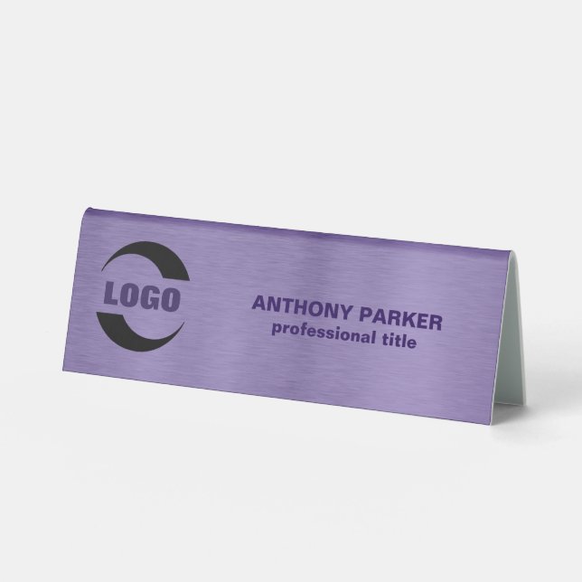 Metallic Purple  Background Table Tent Sign (Front)