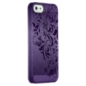 Metallic Purple Brushed Aluminum Purple Lace Uncommon iPhone Case (Back/Right)