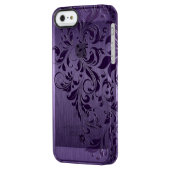 Metallic Purple Brushed Aluminum Purple Lace Uncommon iPhone Case (Back Left)