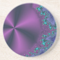 Metallic Purple Cone With Aqua Foam Abstract