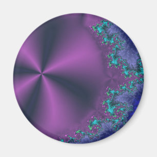 Metallic Purple Cone With Aqua Foam Abstract Magnet