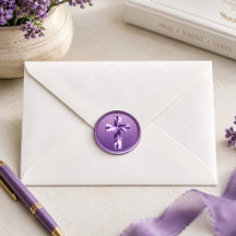 Metallic Purple Cross Envelope Seal