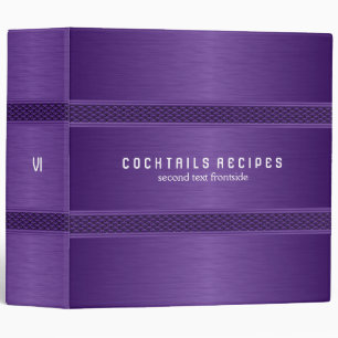 Metallic Purple Decorative Stripes 3 Ring Binder