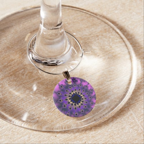 Metallic Purple Eye Wine Charm