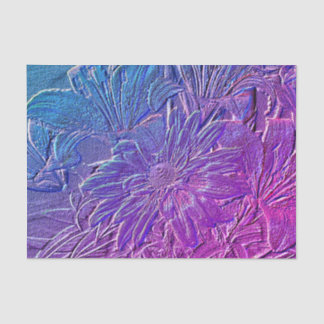 Metallic Purple Floral Tissue Paper