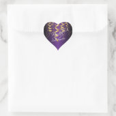Metallic Purple Gold Confetti Bridal Shower Heart Sticker (Bag)