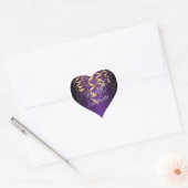 Metallic Purple Gold Confetti Bridal Shower Heart Sticker (Envelope)