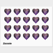 Metallic Purple Gold Confetti Bridal Shower Heart Sticker (Sheet)