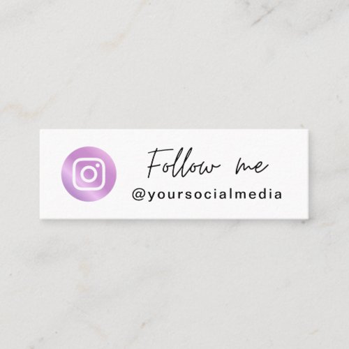 Metallic Purple Gradient Instagram Follow Me QR Mini Business Card