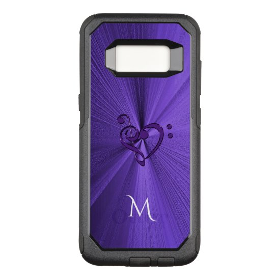 Metallic Purple Music Heart Galaxy S8 Case