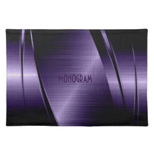 Metallic Purple Print Stainless Steel Look Placemat