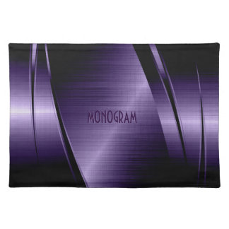 Metallic Purple Print Stainless Steel Look Placemat