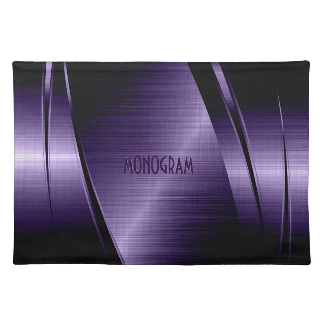 Metallic Purple Print Stainless Steel Look Placemat (Front)