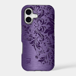 Metallic Purple Purple Floral Lace iPhone 17 Case