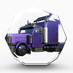 Metallic Purple Semi Tractor Trailer Truck Acrylic Award<br><div class="desc">A Metallic Purple Semi Tractor Trailer Truck</div>