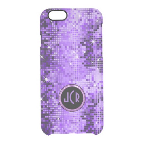 Metallic Purple Sequence Look Disco Mirrors Clear iPhone 66S Case