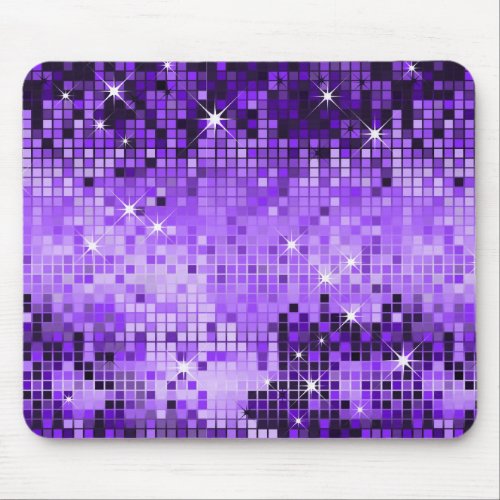 Metallic Purple Sequins Look Disco Mirrors Bling Mouse Pad