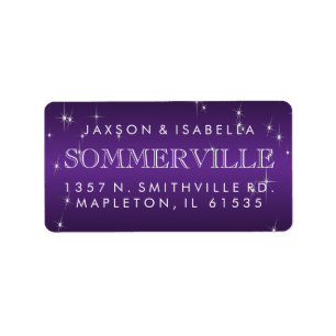 Metallic Purple Star Light Design Label
