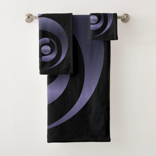 Metallic Purple Symbols Crop Circles Bath Towel Set