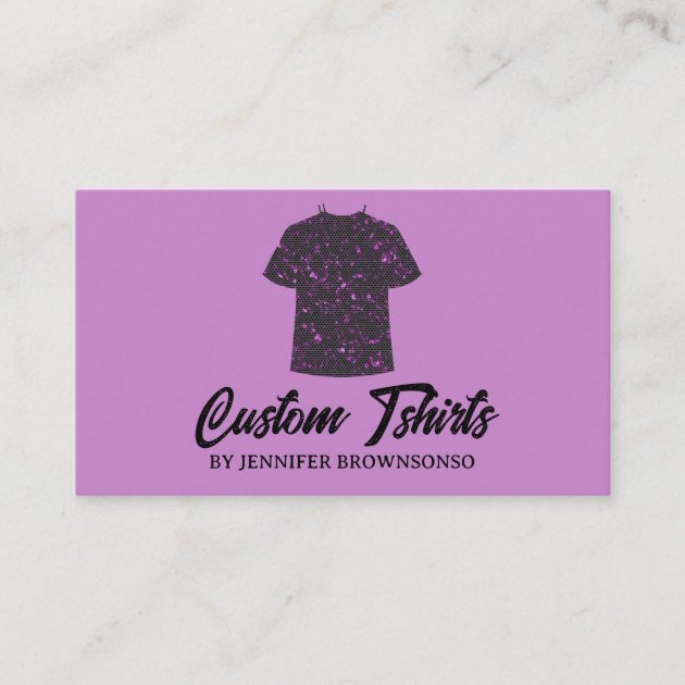 Metallic Purple T Shirt Print Clothing Apparel Business Card