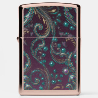 Metallic Purple Teal Gold Zippo Lighter