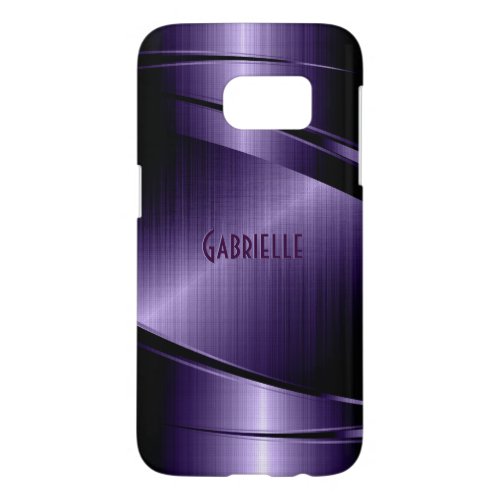 Metallic Purple texture Print Geometric Design Samsung Galaxy S7 Case