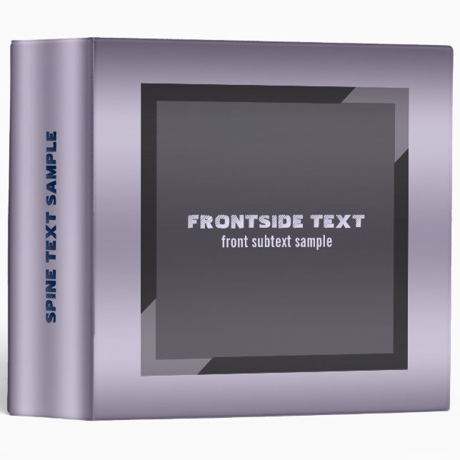 Metallic Purple Tint Geometric Design 3 Ring Binder (Front/Spine)