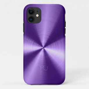 Metallic purple Tones Stainless Steel Look iPhone 11 Case