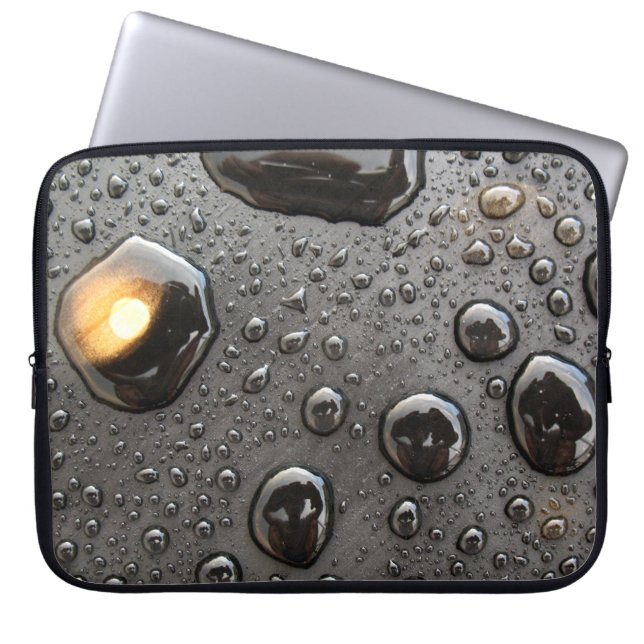 Metallic Raindrops Laptop Computer Sleeve (Front)