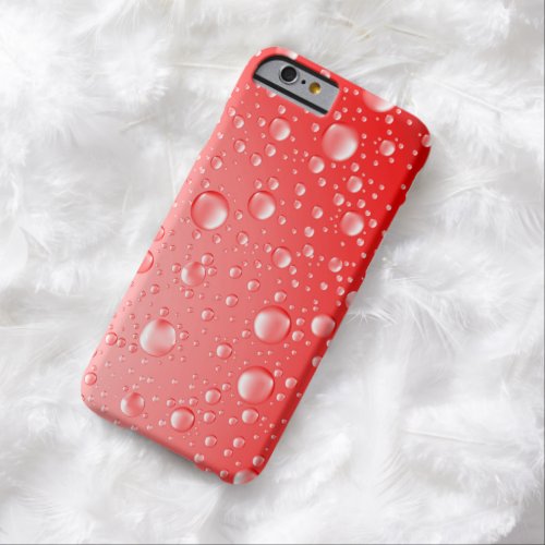 Metallic Red Abstract Rain Drops Barely There iPhone 6 Case