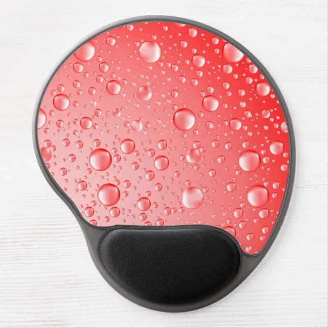 Metallic Red Abstract Rain Drops Gel Mouse Pad (Front)