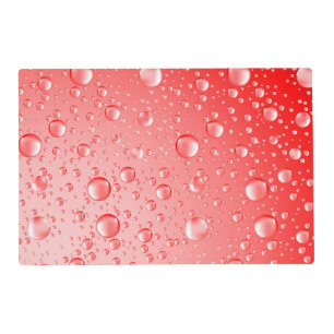 Metallic Red Abstract Rain Drops Placemat