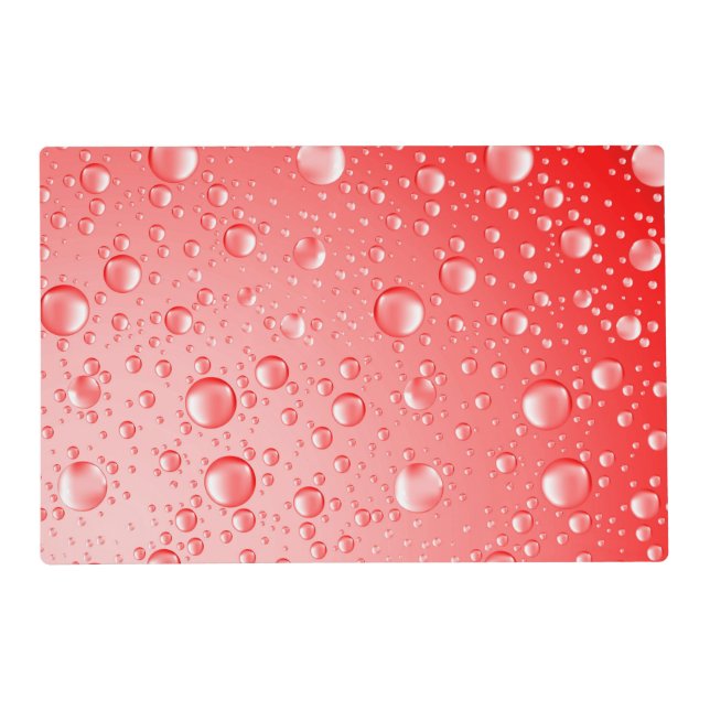 Metallic Red Abstract Rain Drops Placemat (Front)