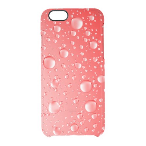 Metallic Red Abstract Rain Drops Clear iPhone 66S Case