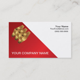 Metallic Red and Gold Business Card Design
