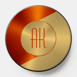 Metallic red and gold geometric design PopSocket