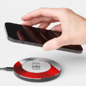 Metallic red and silver geometric design wireless charger  (Hand)