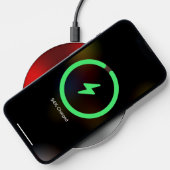 Metallic red and silver geometric design wireless charger  (Phone)