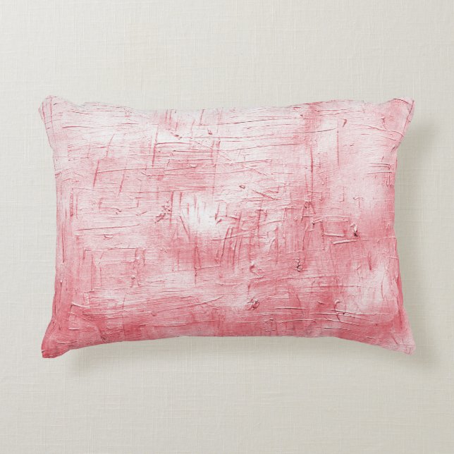 Metallic Red Canvas: Brushstroke Elegance. Accent Pillow (Front)